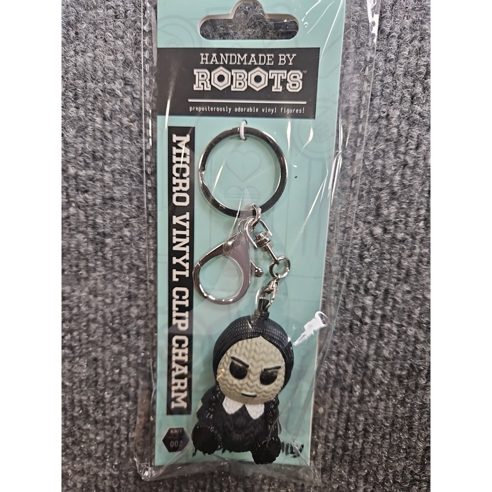 Wednesday‎ Addams Faimly Handmade By Robots micro vinyl Clip Charm, Keychain